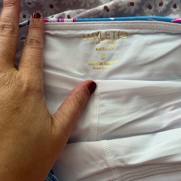 NWT Lilly Pulitzer UPF 50+ Luxletic Corinne Skort Zanzibar Blue Boatylicious SM - Picture 4 of 6